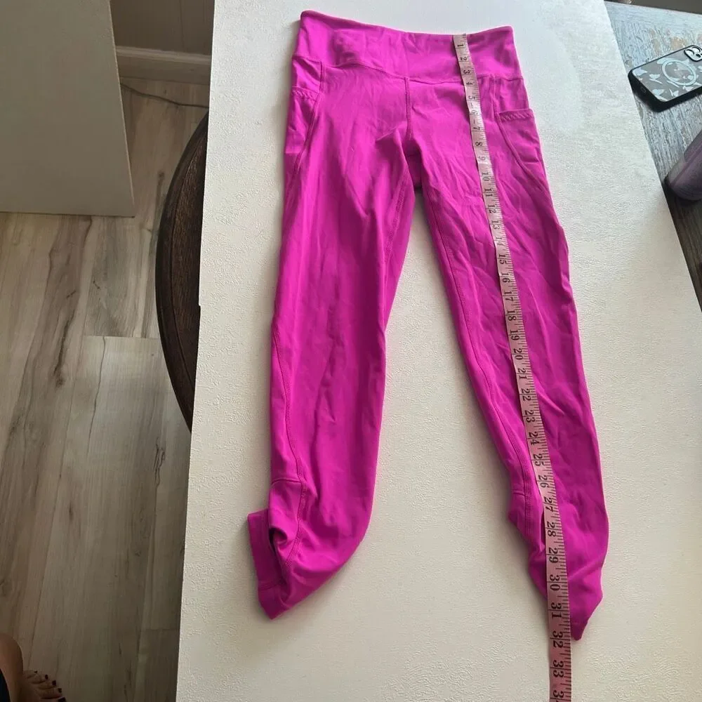 Free People Movement Pink Stirrup Leggings High Rise Pocket Yoga Pants